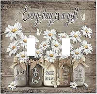 Vista 367 de Placa de pared dúplex de receptáculo de dispositivo de 1 gang de madera envejecida blanca gris con veta de tablón, cubierta de enchufe eléctrico