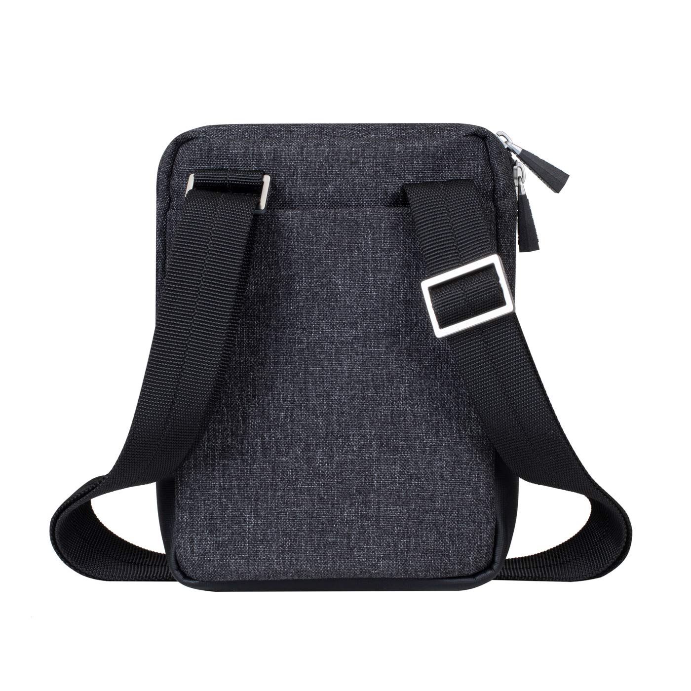 Rivacase Sac à bandoulière pour tablettes jusqu'à 8" - Sac à bandoulière en cuir synthétique et polyester de qualité supérieure avec bandoulière réglable, Noir, s