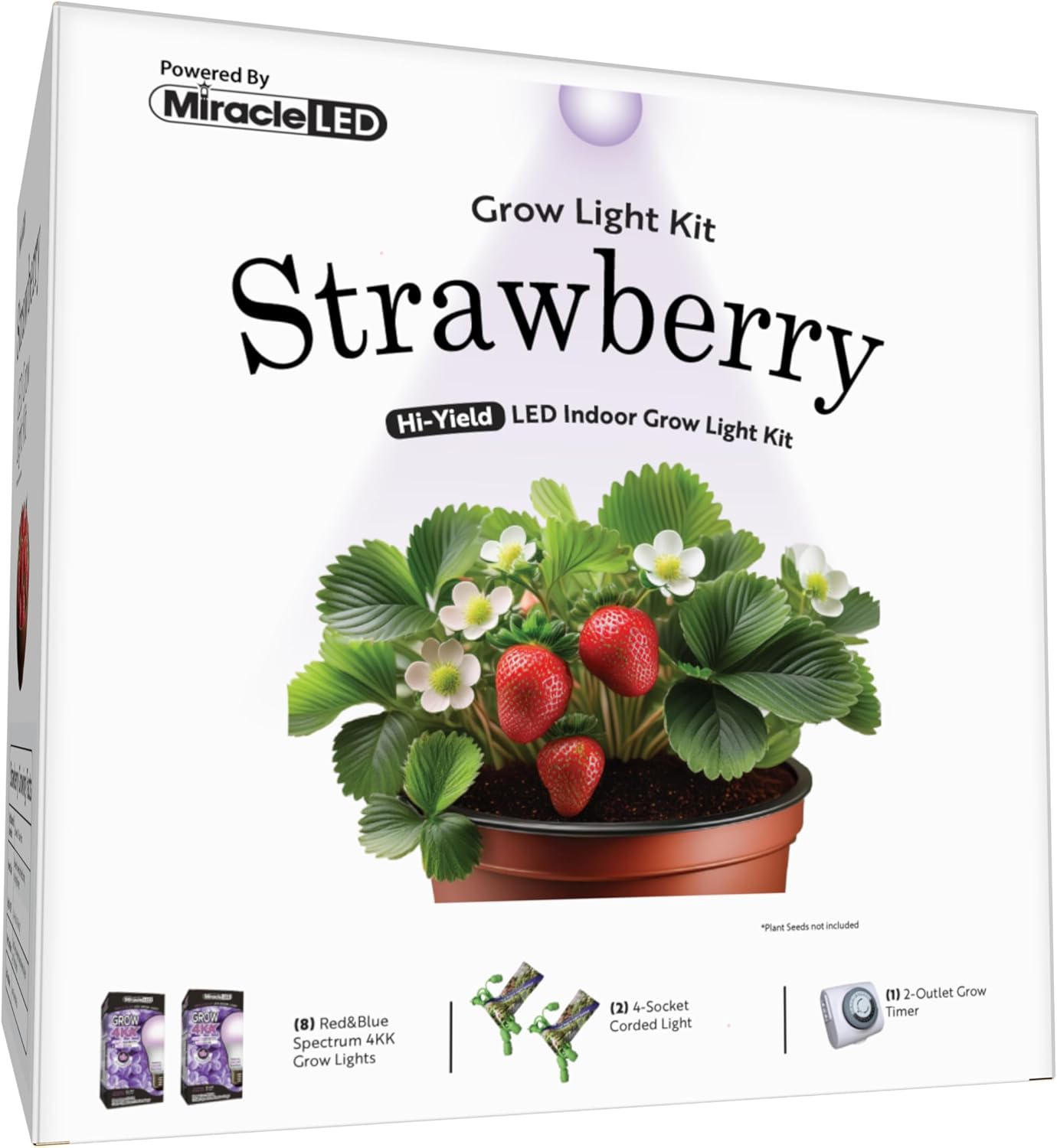 Miracle LED Strawberry Starter Grow Kit (4KK Purple Spectrum Edition 2-Pack)