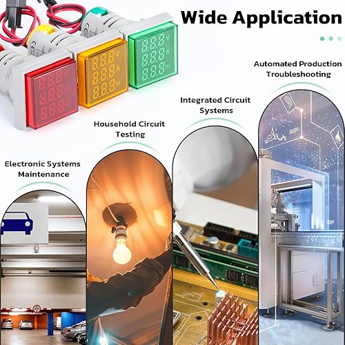 Vista 43 de DROK Medidor de voltaje de CA 500V, 3 unids AC 60-500V 110v 220v Monitor de voltaje digital más grande pantalla LED voltímetro detector de voltios