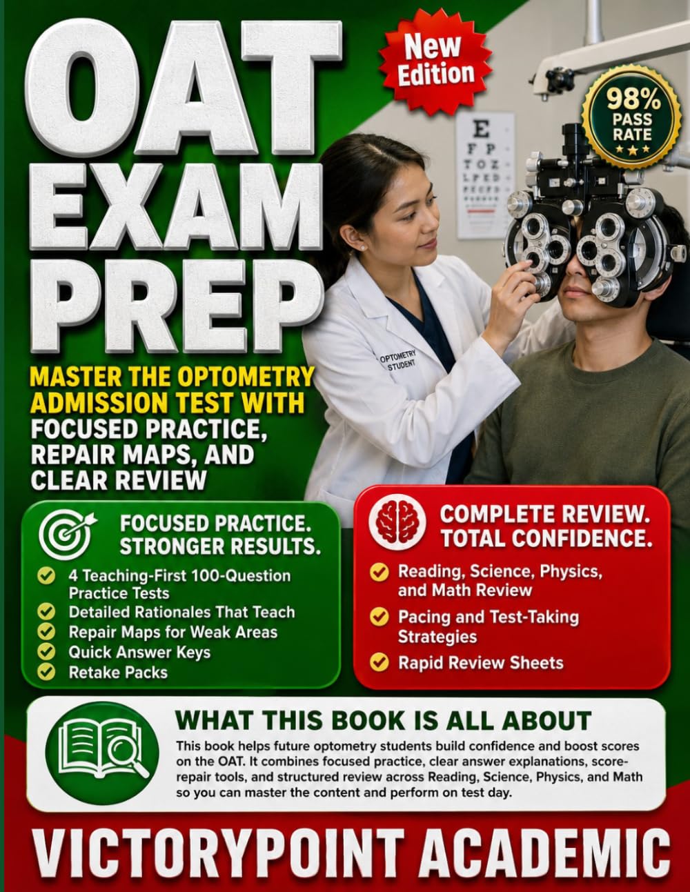 OAT EXAM PREP: MASTER THE OPTOMETRY ADMISSION TEST WITH FOCUSED PRACTICE, REPAIR MAPS, AND CLEAR REVIEW