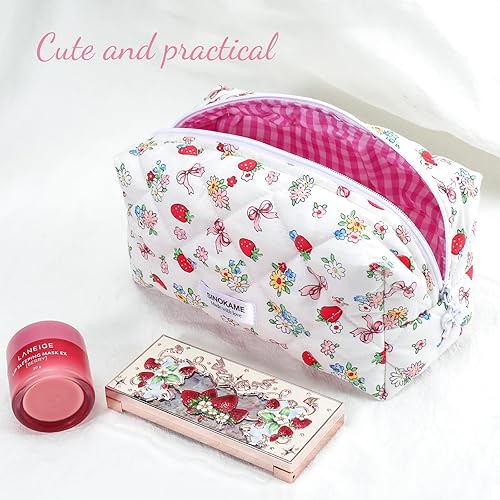 Miniatura 2 de Lindas bolsas de maquillaje de coqueta floral, Baya dulce blanca, Linda coqueta estética