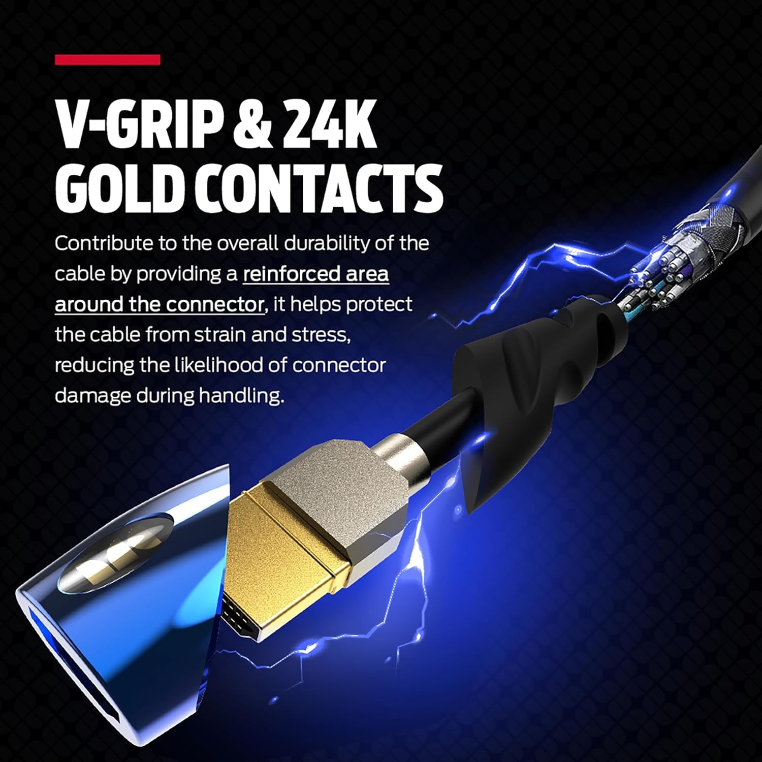 Monster Cable HDMI 8K — X Box Series X y PlayStation 5 HDMI Cable con contactos de oro de 24 K y agarre en V, velocidad de 48 Gbps, frecuencia de actualización de 60/120 Hz, HDR dinámico y eARC para