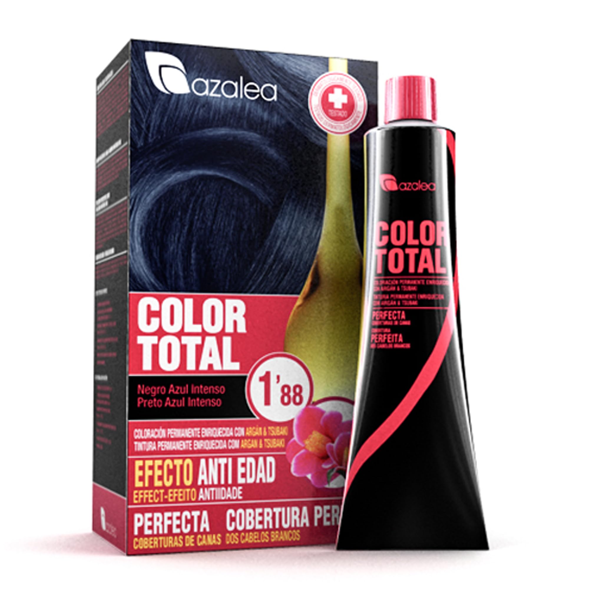 ALEA - Tinte Pelo Mujer - Color Total - Número 1,88 - Color Negro Azul Intenso - Coloración Permanente en Crema - Cobertura Total de Canas - Aclara hasta 3 Tonos en Cabellos Naturales