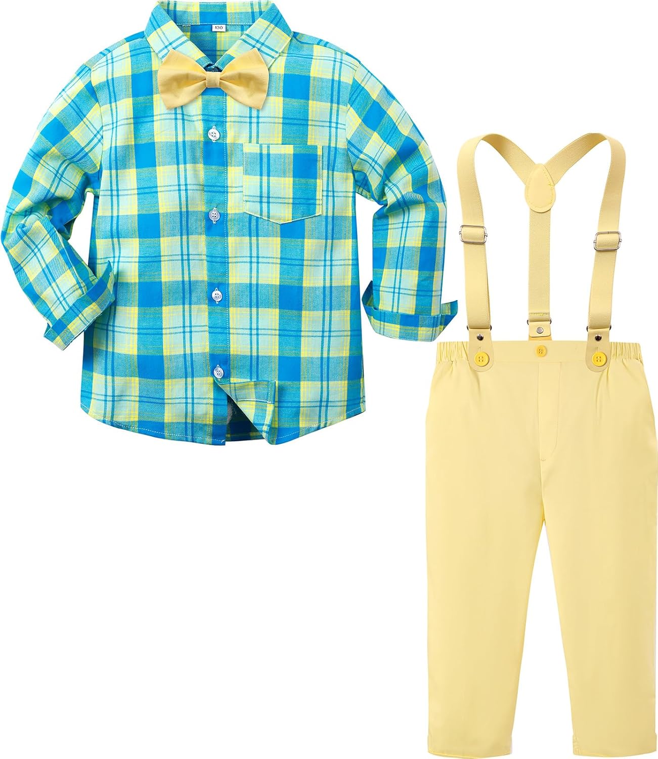 A&J DESIGN Toddler Boy Suit Formal Outfit Baby Dress Clothes Kids Set 12 Months-6 Years, Shirt & Pants & Bow Tie & Suspender
