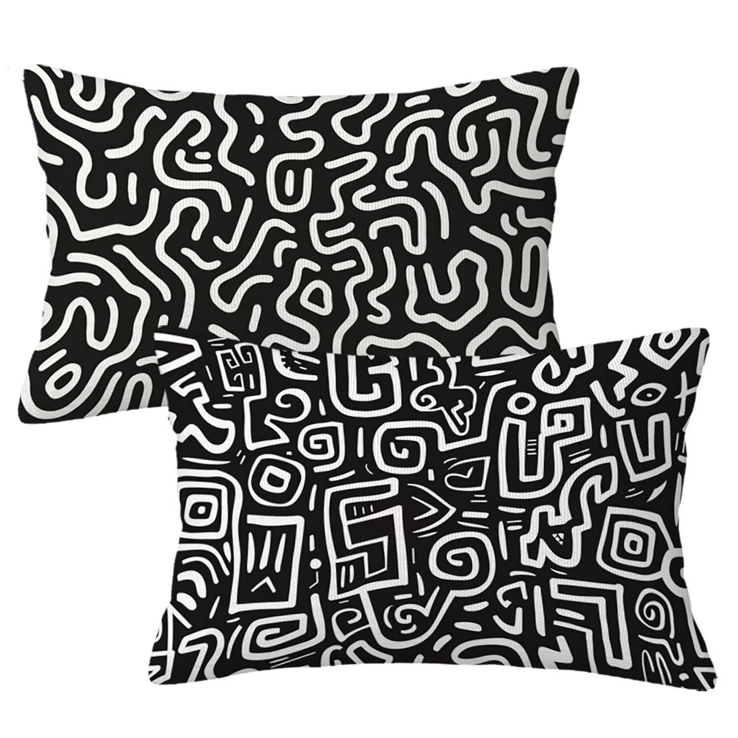 Housse de coussin impermeable pour salon de jardin 40x60 cm lot de 2 anti tache