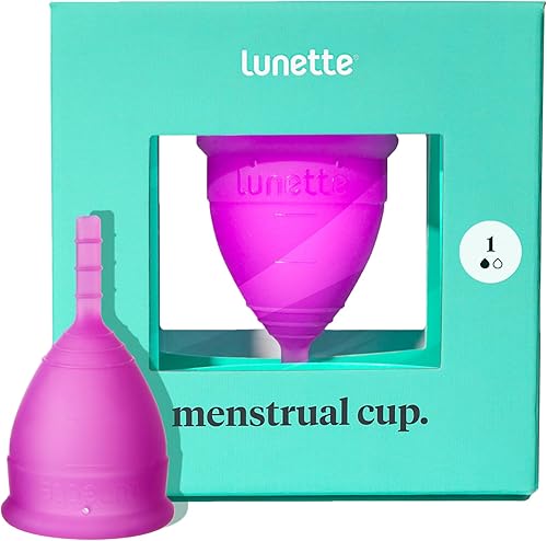 Copa menstrual natural Lunette, alternativa para tampones y toallas sanitarias, BV0015, Violeta, 1