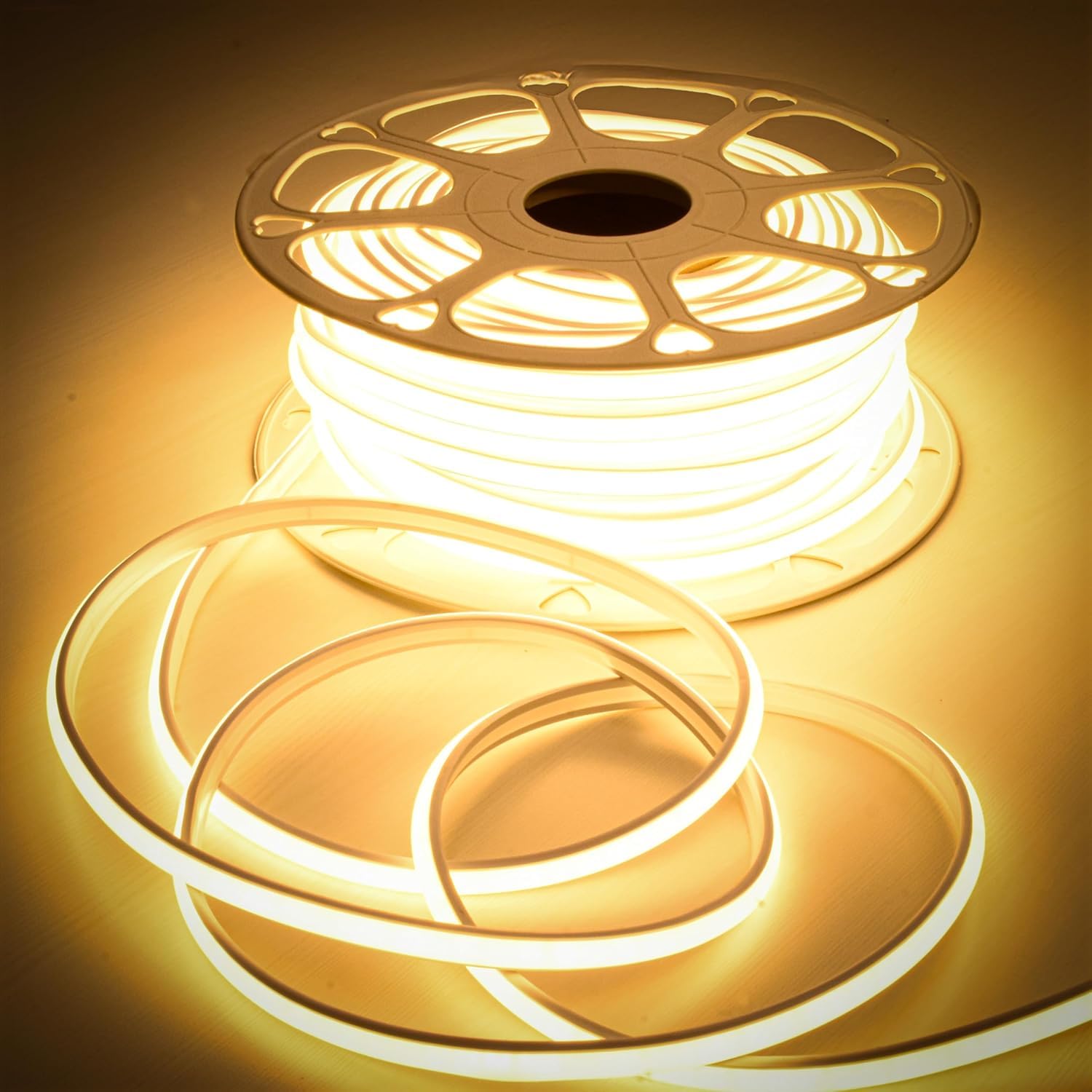 MoonlitDreams 5 Meter LED Neon Strip Light, 10mm Warm White Waterproof Flexible 5M COB Neon Rope Light, Cuttable LED Strip for Indoor Outdoor Wall Decor, Home, Shop, Party & Festival Lighting-image-20
