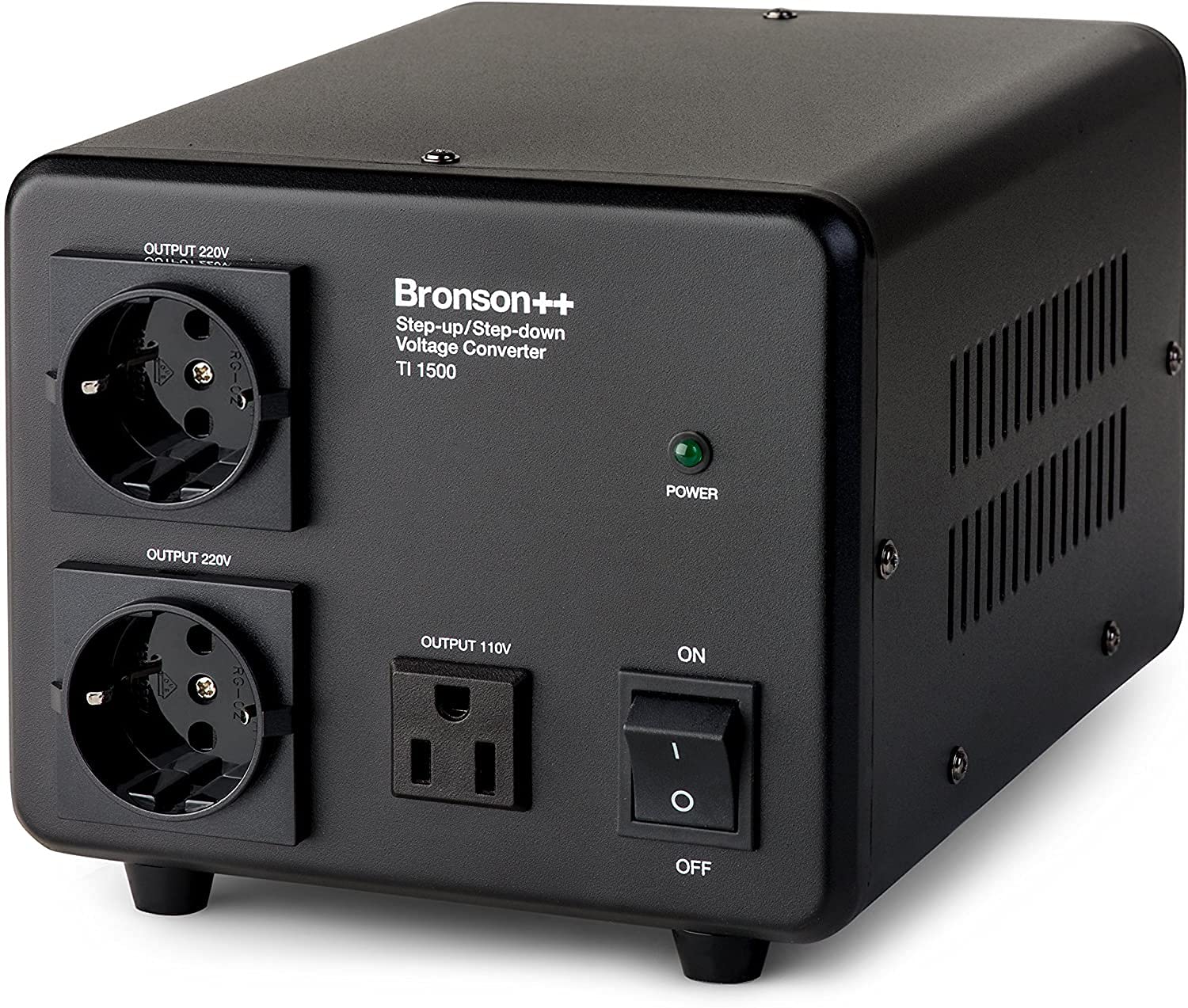 Bronson++ TI 110 Volt Voltage Converter / USA Transformer, Input: 100-120 or 220-240 V / Output: 110 and 220 V, Toroidal Core Transformer, Bronson (1000 Watt - 2x EU Plug)