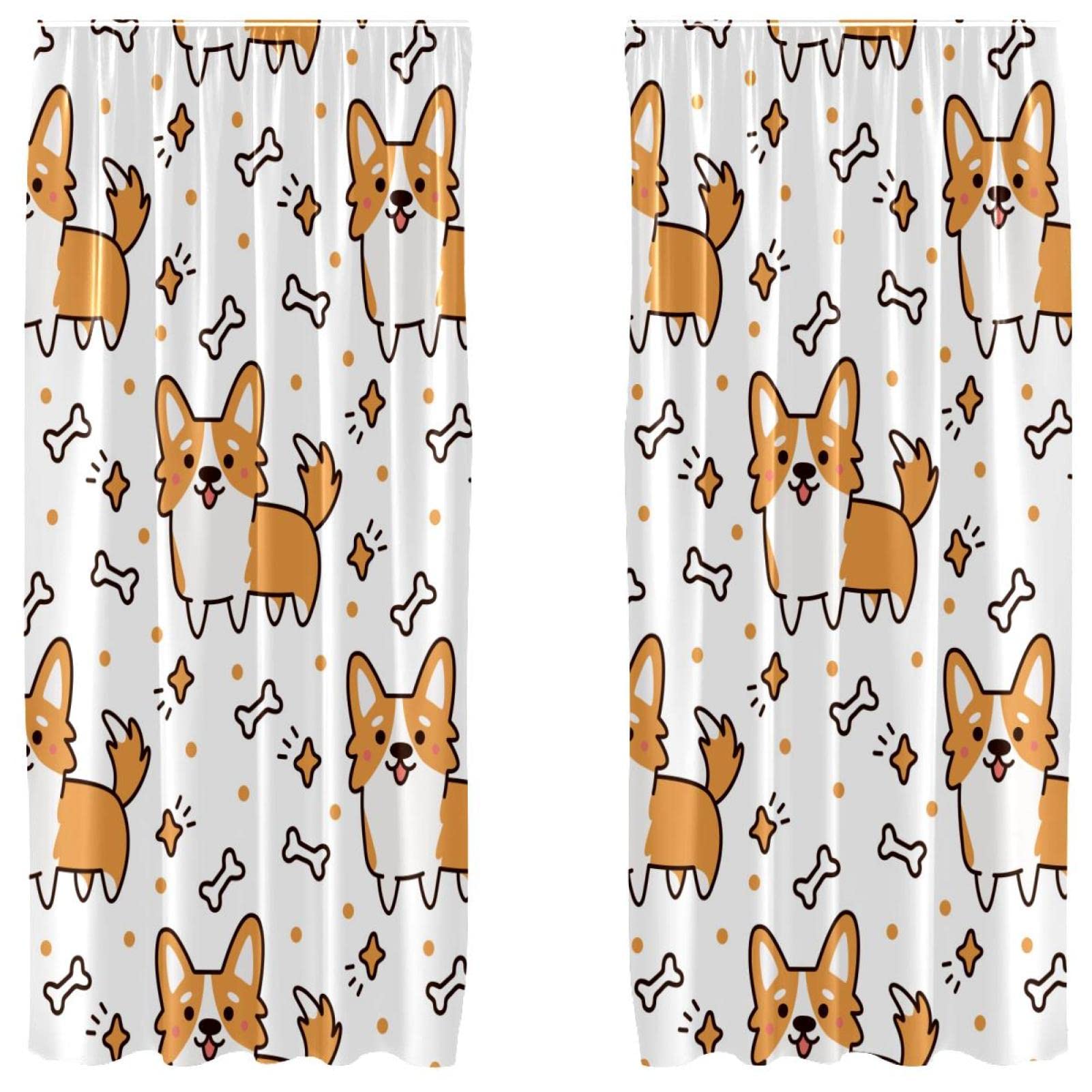 Rideau occultant corgi en microfibre pour créer un cocon doux