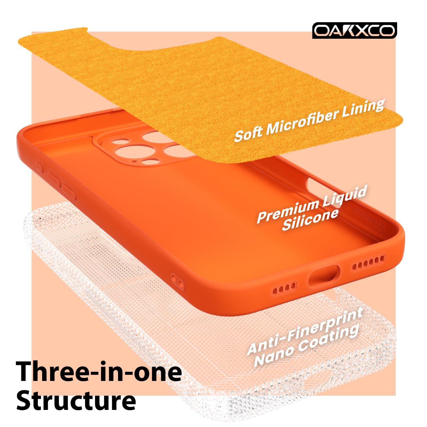 oakxco for iPhone 16 Pro Max Case Liquid Silicone, Soft Rubber Gel Elegant Aesthetic Basic Simple Cover, Cute Thin Slim TPU Matte Solid Color Plain Smooth Case for Women Girl, Light Pink — view 566