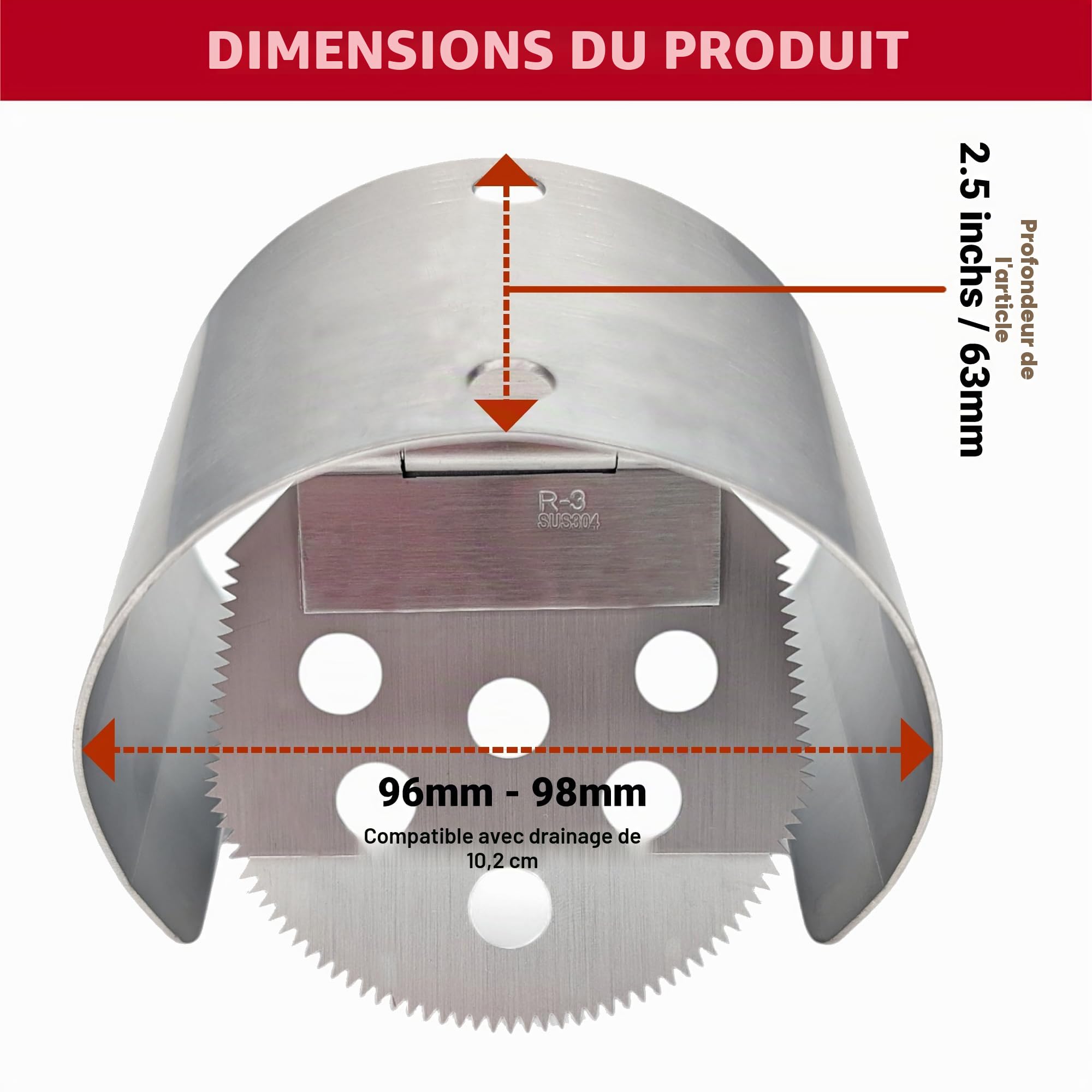 Prévention des rats et des souris pour les canalisations, Clapet anti-retour en acier inoxydable, Bloc-rats pour égouts, convient aux canalisations (95-110 mm, 4 pouces)