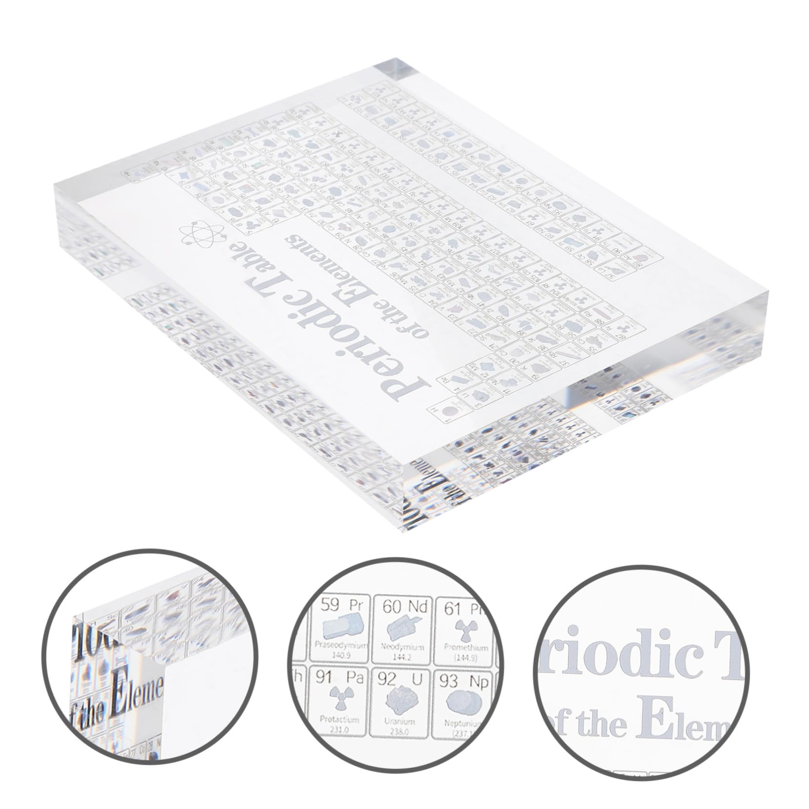 UTHCLO Acryl Periodensystem Der Elemente Schreibtischdekoration 150x114x20mm Transparente Lerndekoration Für Chemieunterricht Und Schulräume