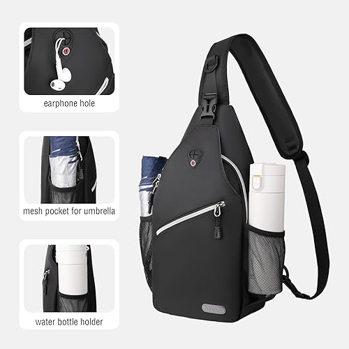 Vista 90 de Mosiso - Mochila bandolera multiusos, para viajes, senderismo, etc.