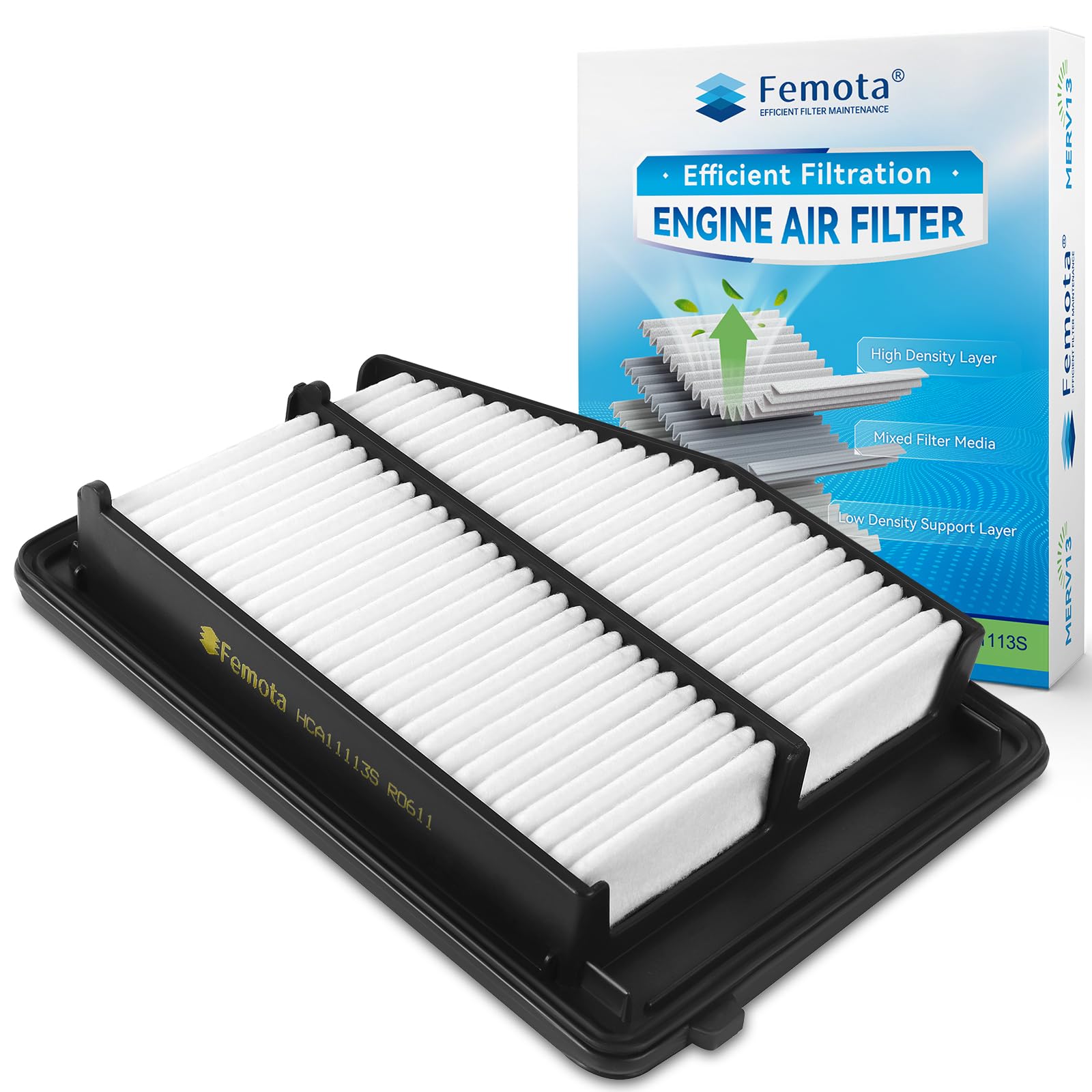 Photo 1 of CA11113 Engine Air Filter, replace for Honda Civic 1.8L L4 Engine (2012-2015), Acura ILX 2.0L L4 Engine (2013-2015).