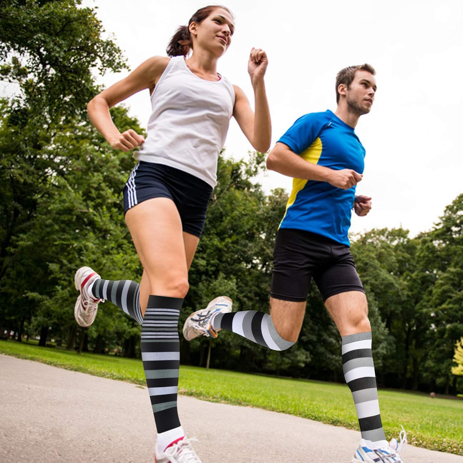 LighSele 6 Pairs Compression Socks for Women & Men, Compression Socks 20-30 mmHg