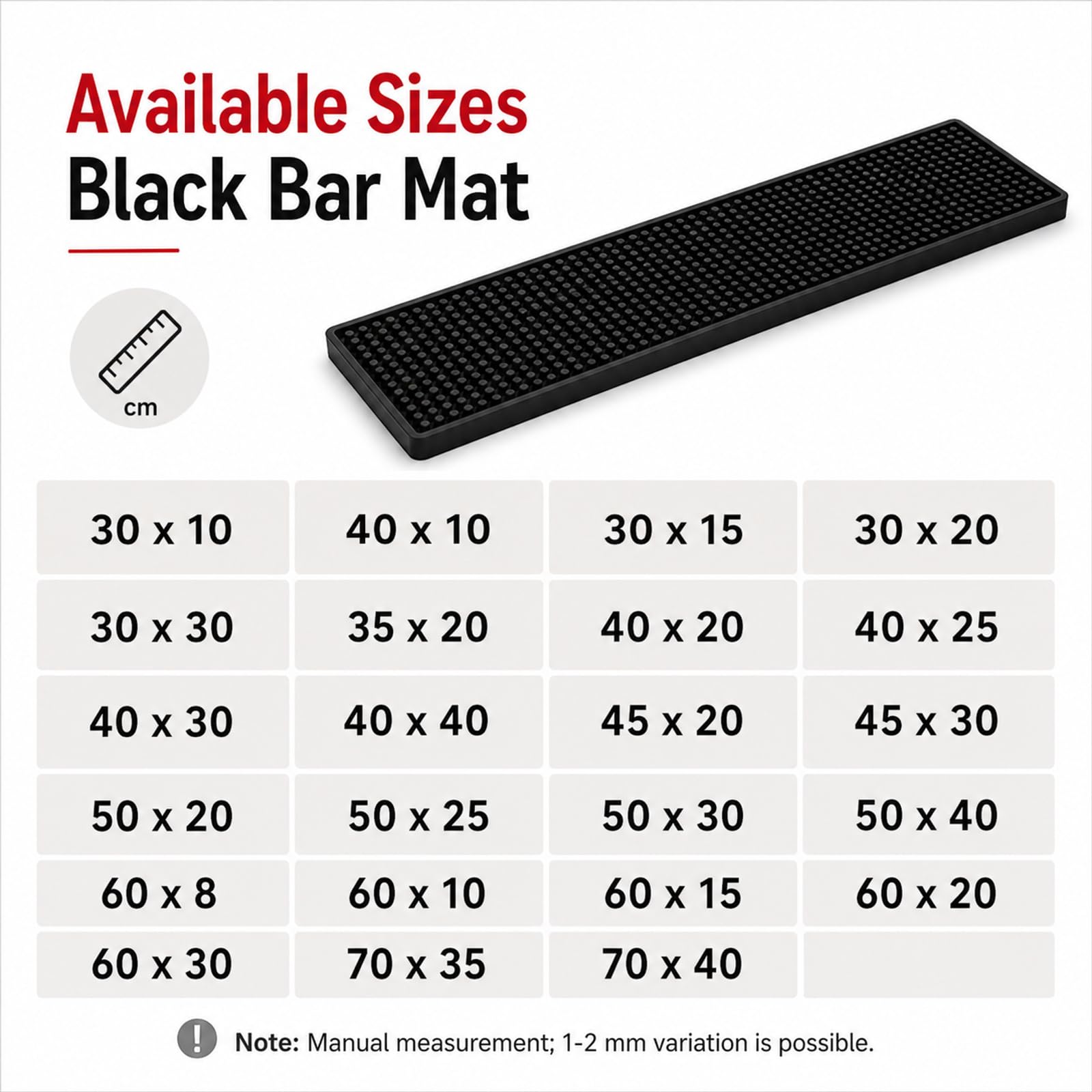 Gummi Barmatte,Bar Matte für Barkeeper,rutschfest Gummi Barmatte,Abtropfmatte Kaffee,Hitzebeständig,Für Cafés,Bars,Küchen,Theken und Barbereiche,Restaurants,Clubs