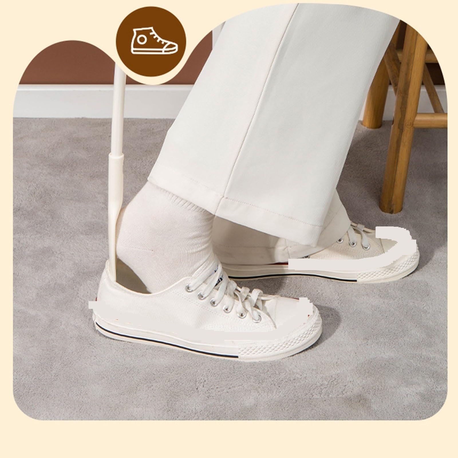Calzador de plástico, calzador de mango largo, calzador telescópico de longitud ngitud ajustable, calzador con cuchara, útil y perezoso para levantar zapatos, calzador para hombres y mujeres