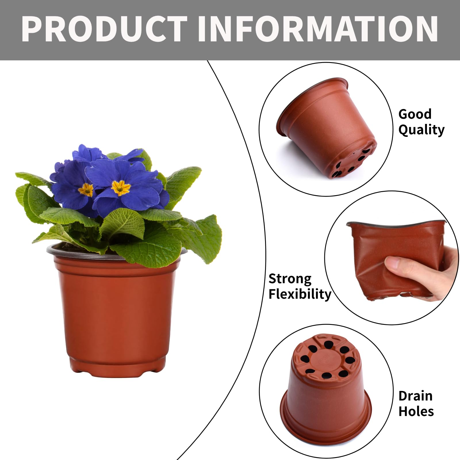 4 inch plant pots bulk Gro Pro Black Square Plastic Pot, 4