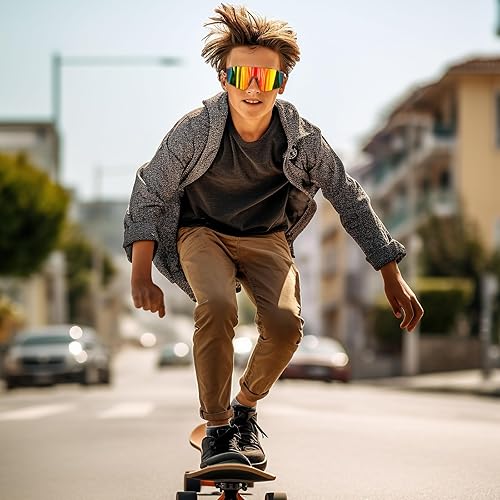 Miniatura 3 de WANWAN Gafas de sol para jóvenes y adolescentes, lentes de sol para niños, gafas de béisbol deportivas, ciclismo, softbol, visera, unisex, adultos,