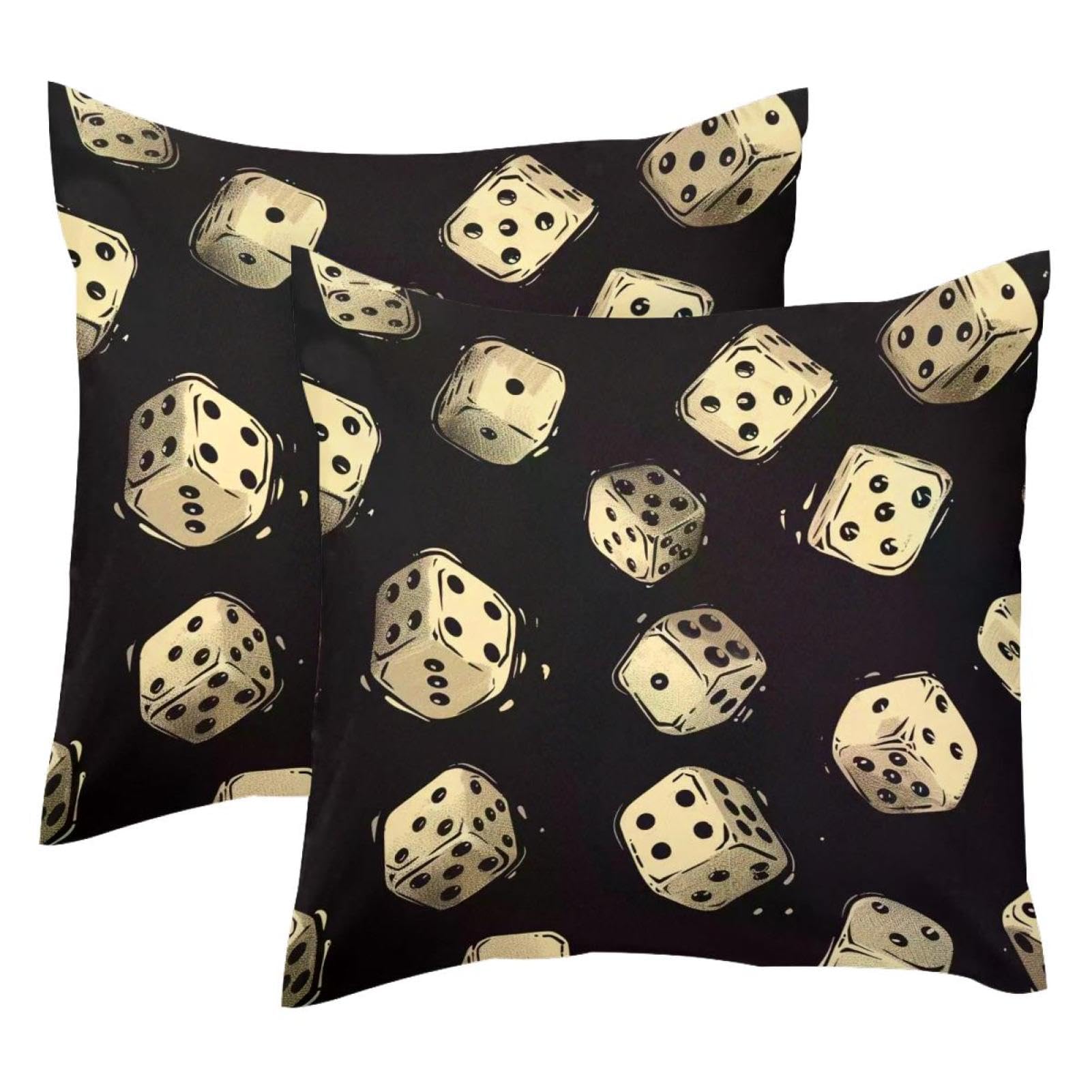 Housses de coussin velours blanc 50x50 motif dés douceur et originalité