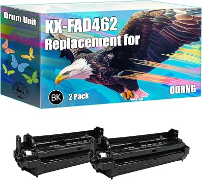Compatible with Panasonic KX-FAD462 Drum Unit Work for Panasonic KX-MB2000 KX-MB2010 KX-MB2030 KX-MB2061 Printers, with Chip, High Yield 22000 Pages, Bright Colors Clear Printing 2-Pack Black