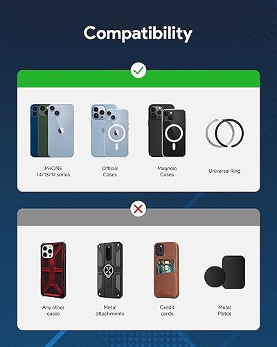 Miniatura 4 de Soporte magnético inalámbrico para cargador de coche de 15 W compatible con cargador de coche Magsafe SMOONFACE, soporte de teléfono para tablero de