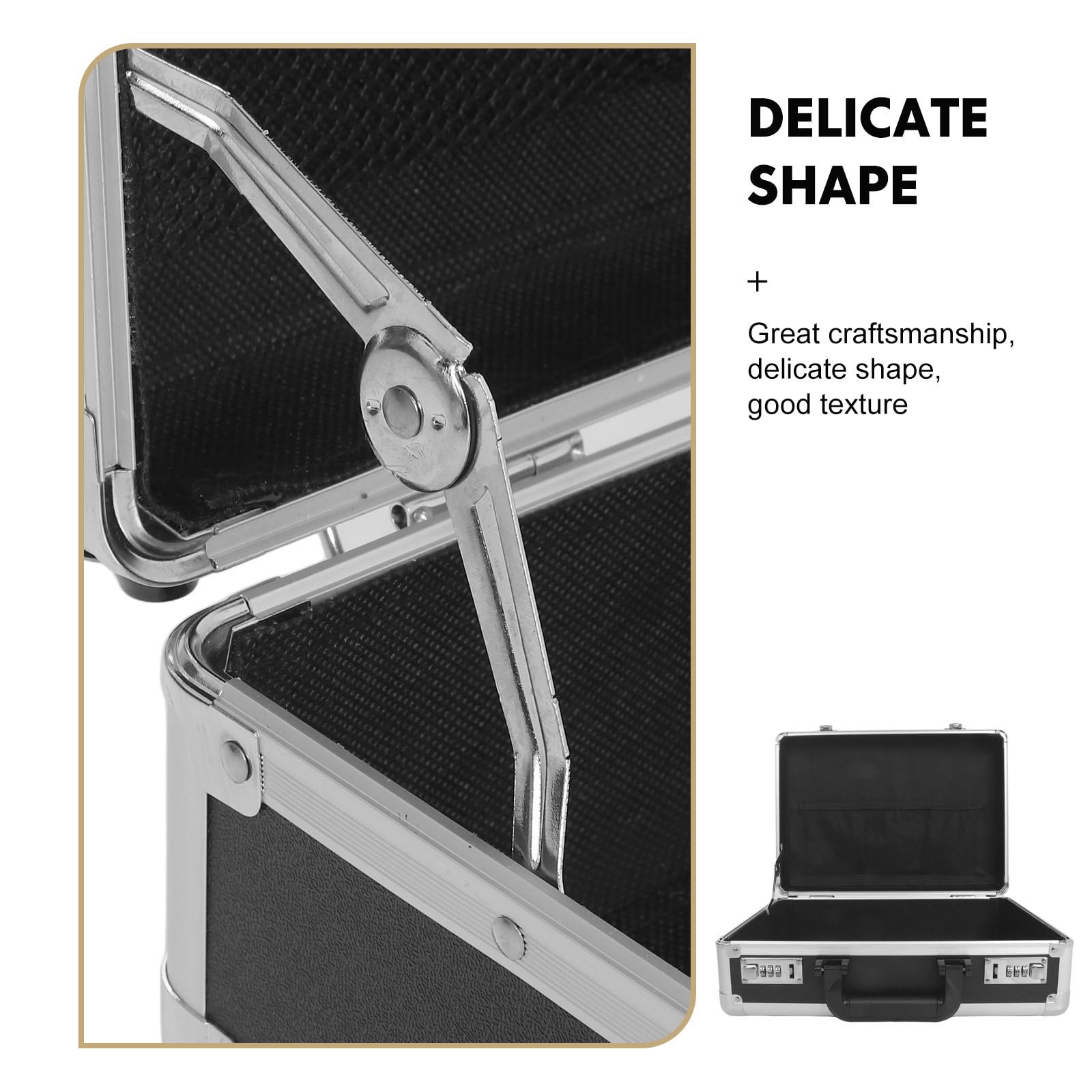 Fenical Boîte à Outils avec Serrure à Code Portable en Alliage D'aluminium Compartiments Désignés, Design Léger et Robuste pour Bureau et Salle de Maintenance