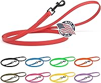 Vista 93 de Dogline Biothane - Correa impermeable para perro de nailon tejido con revestimiento resistente con herrajes negros, resistente a olores, fácil