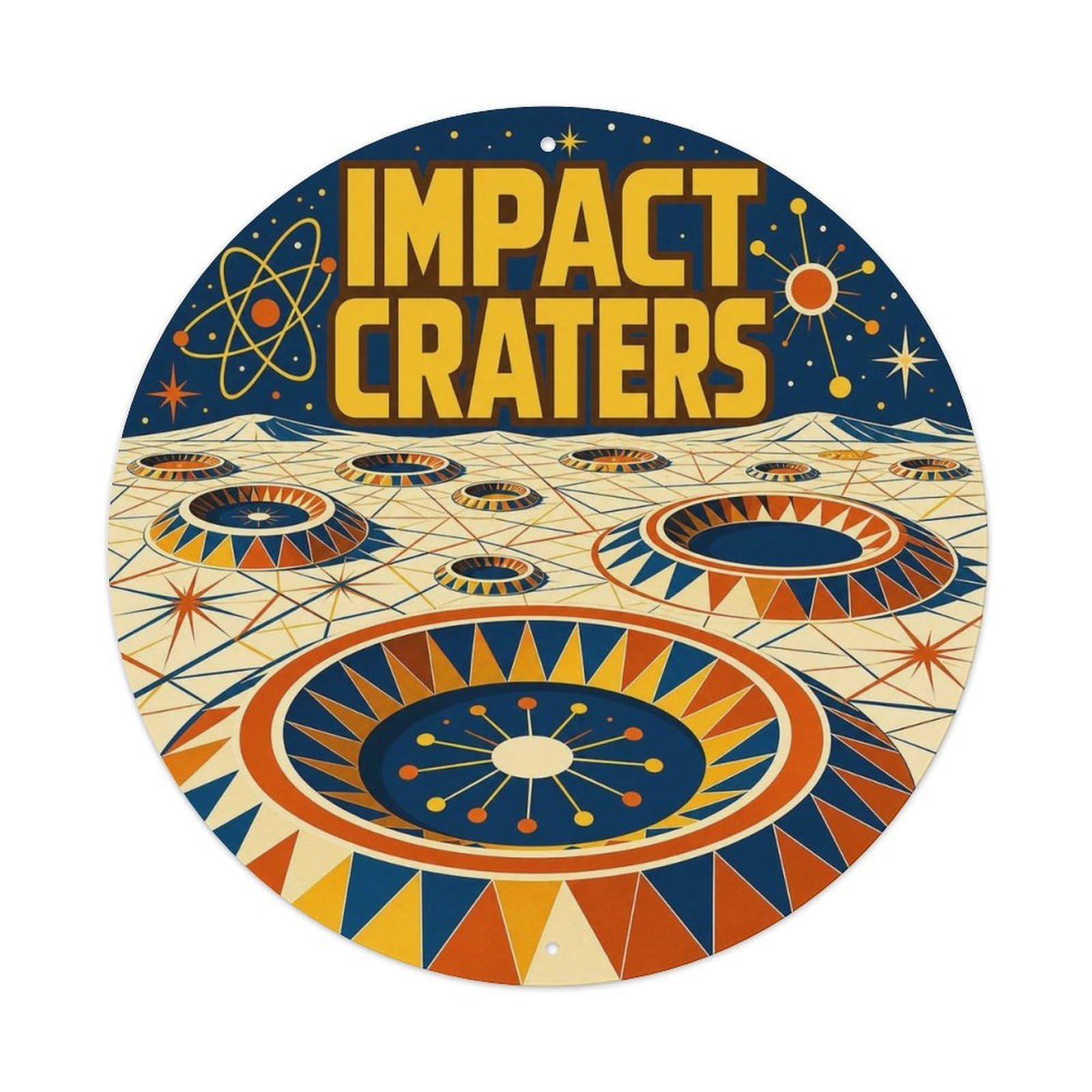 Solar System Astronomy Europa Impact Craters Universe Metal Tin Sign