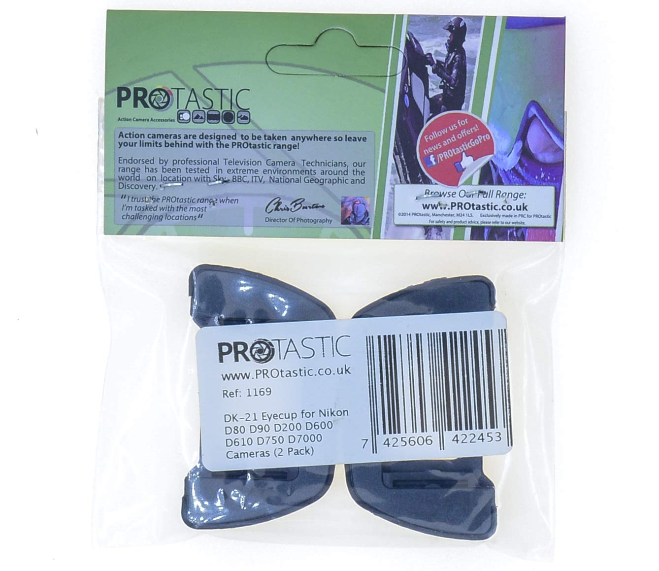 PROtastic® Ersatz-Augenmuschel DK-21 für Nikon D80 D90 D200 D600 D610 D750 D7000 DSLR-Kameras (2 Stück)