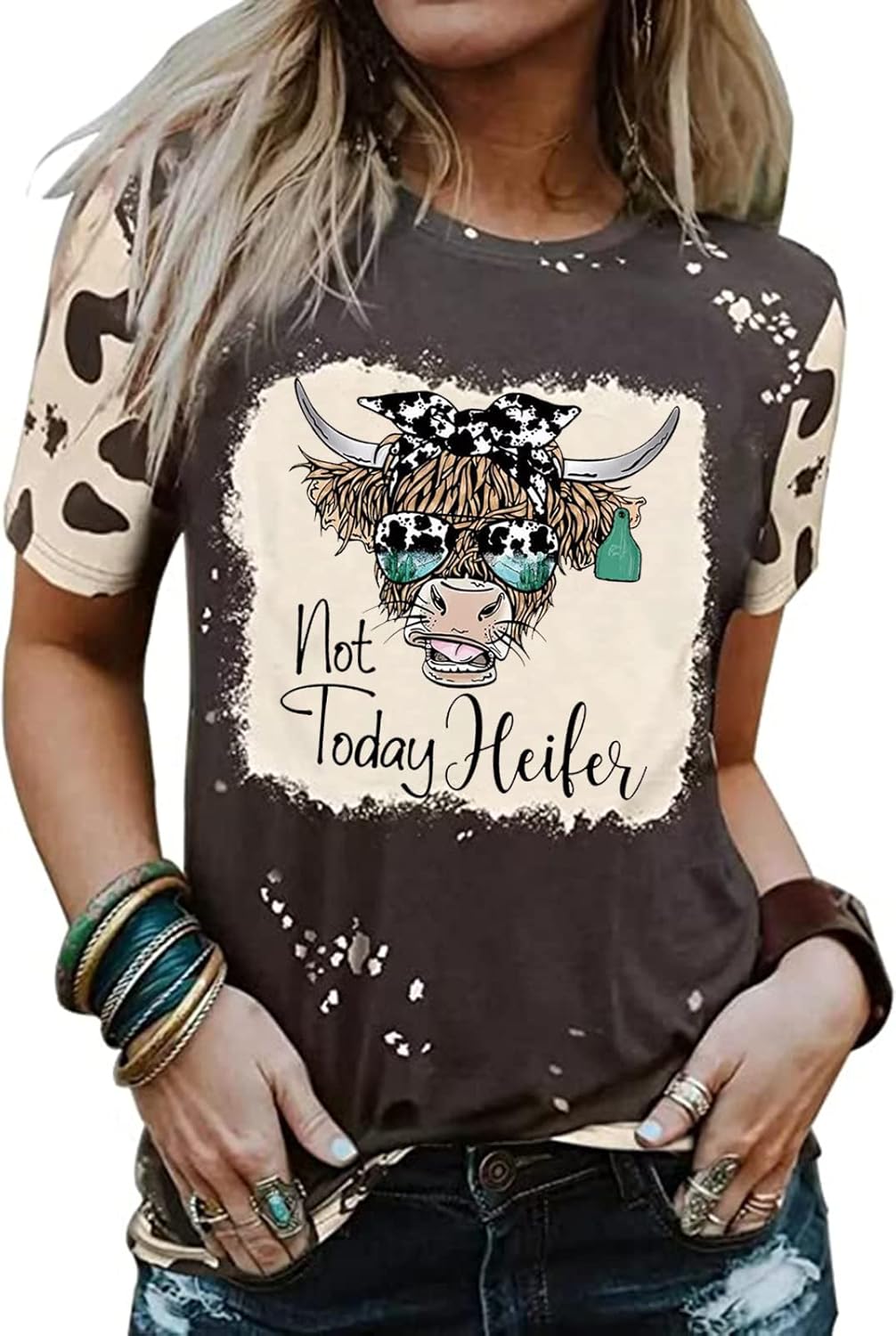 Cow Shirts for Women Cute Cattle Cowgirl T-Shirt Funny Animal Graphic Farm Life Tee Casual Short Sleeve Holiday Tops