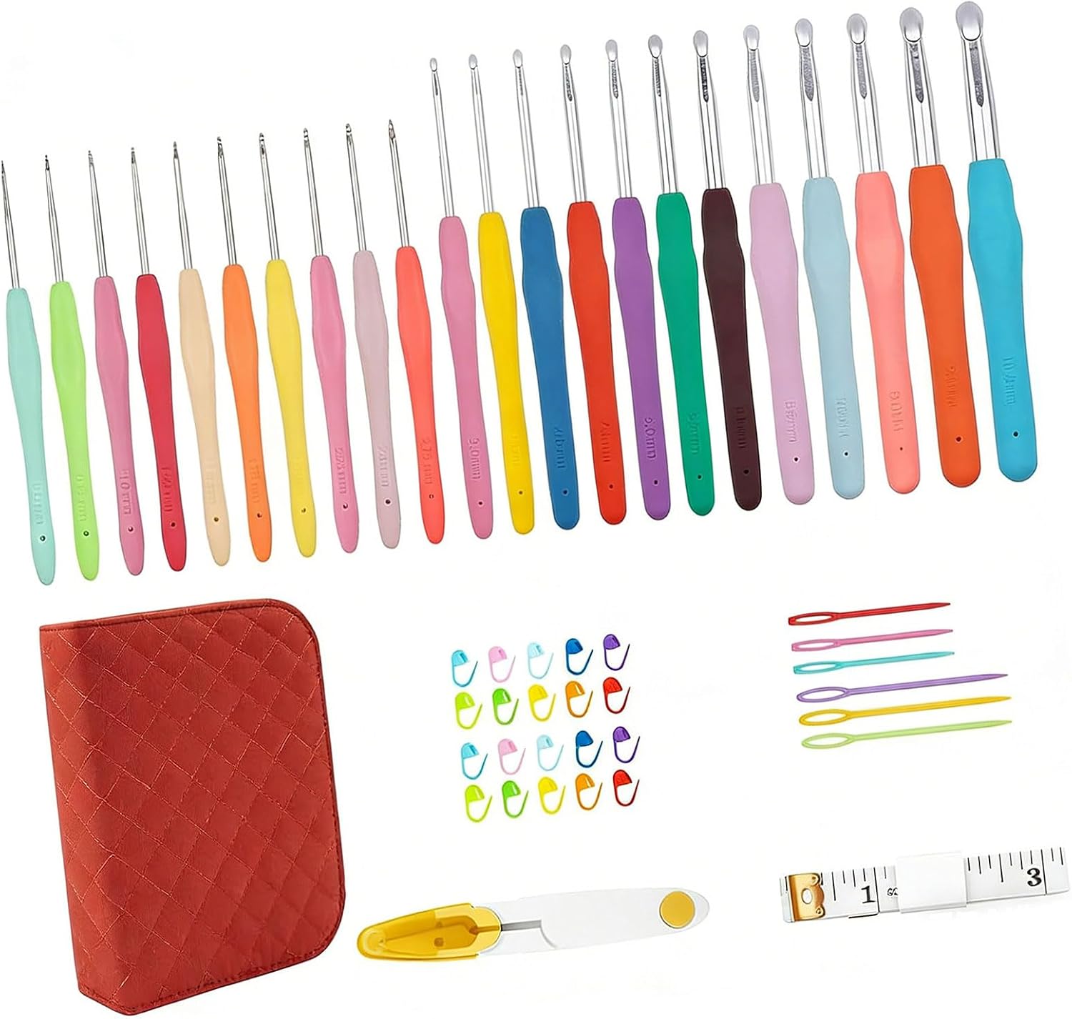 Kalttoy 51Pieces Knitting Supplies Set with Sturdy Yarn Needle and Accessories for New Craft Soft Thread Novices