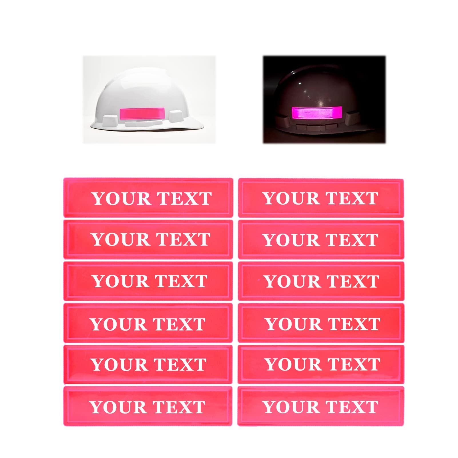 Nsteky Customizable Reflective Helmet Strips - Reflective Tape Stickers for Hardhats Safety - Waterproof High Visibility Stickers 12pc