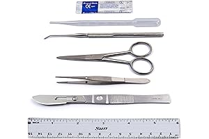 Dissection Kit for Biology Lab & Anatomy: 7-Piece Stainless Steel Scalpel Knife Set (KIT1019)