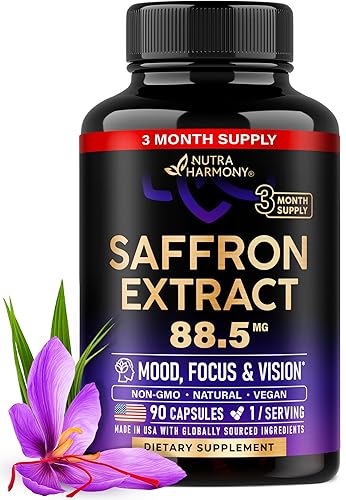 Natural Saffron Supplements - Pure Saffron Extract 88.5 mg -