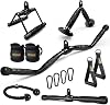 LAT Pulldown Attachments Combo, Cable Machine Accessories with Curl Pulldown Bar, Fit Most Gym Machines, Made of Heavy Duty Solid Steel