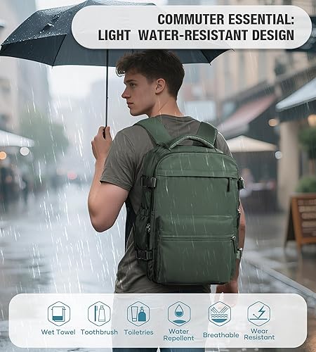 Vista 110 de VECAVE Mochila de viaje para laptop, mochila aprobada para vuelos,Mochila deportiva para universidad casual, E-peacockblue, Mochila para laptop