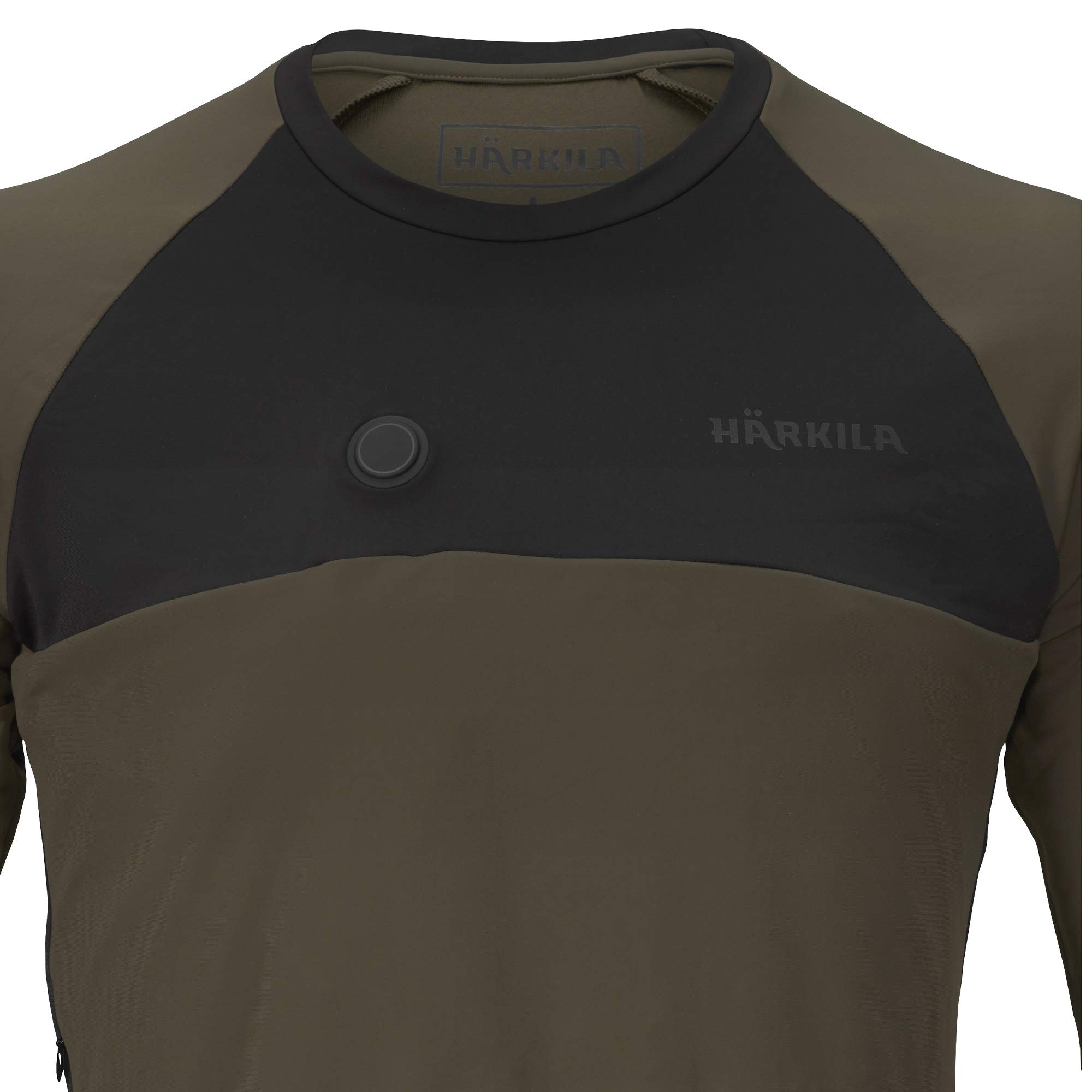 Härkila Heat Control® - Camiseta interior calefactable para hombre, ropa interior térmica con conexión USB, ropa interior funcional para hombres