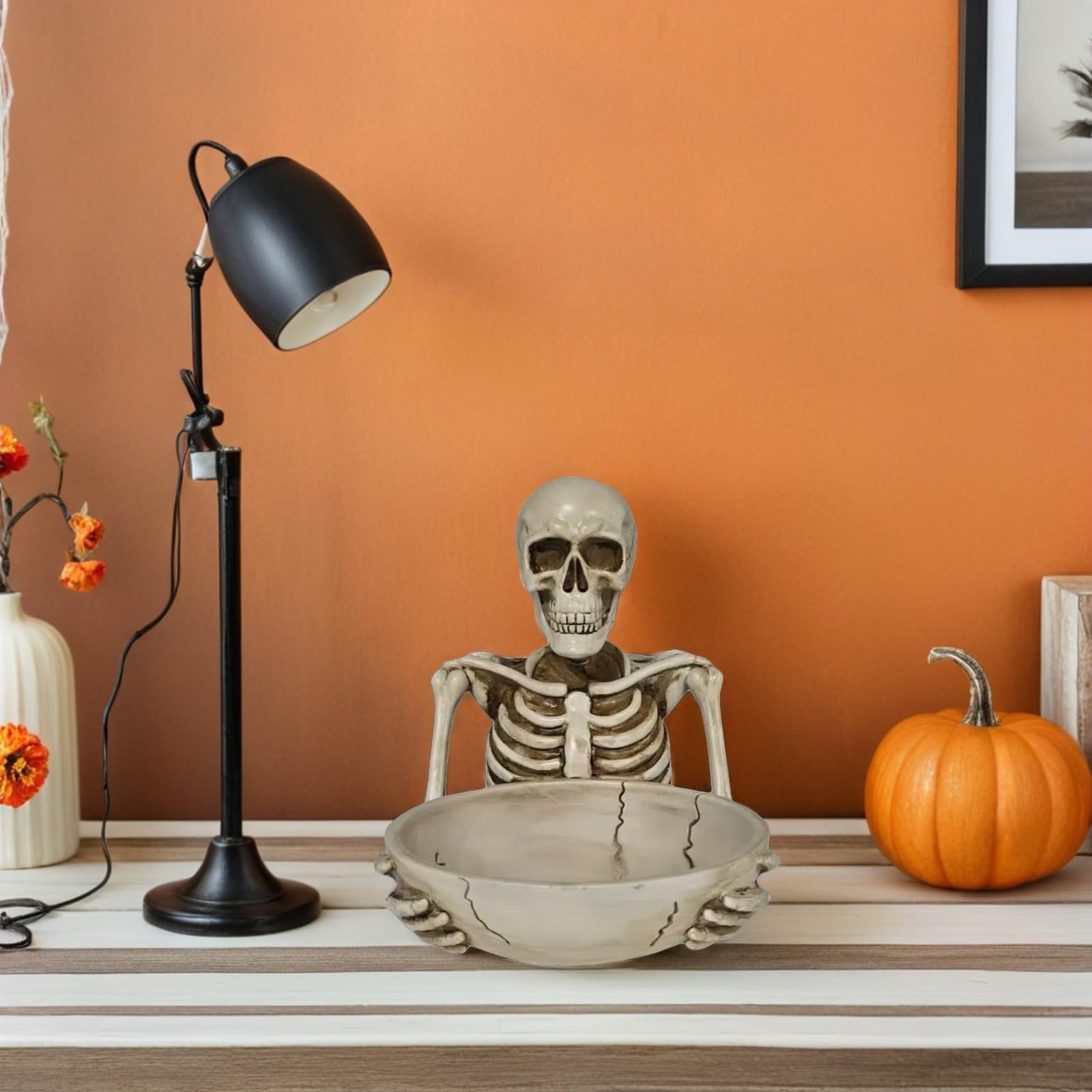 Resina Bandeja para Servir Forma de Calavera Halloween