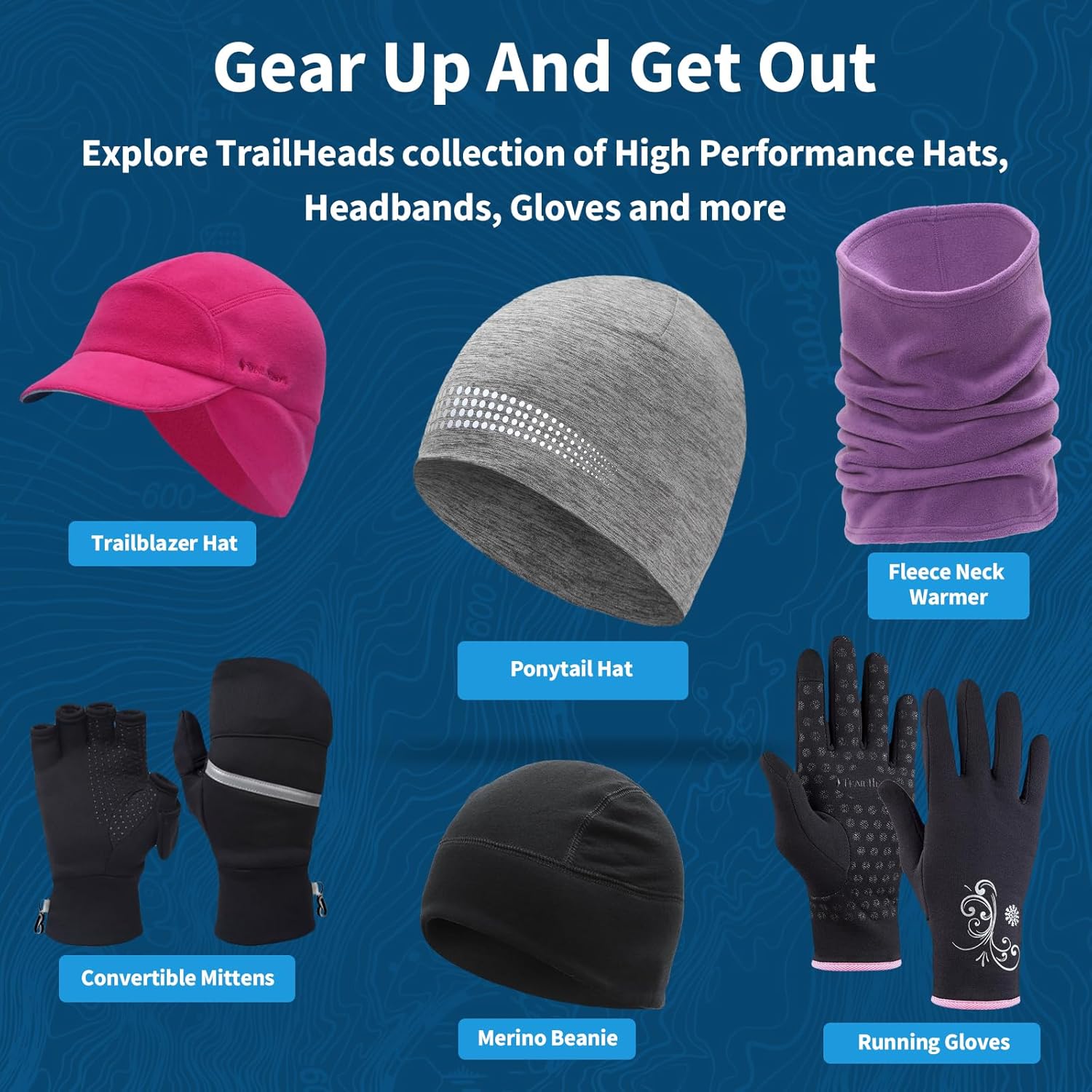 TrailHeads Ponytail Hat - Adrenaline Series | Women’s Running Beanie with Reflective Accents | Black Skull Cap