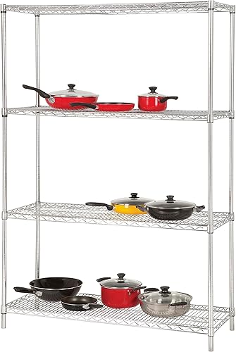 Miniatura 2 de Lorell LLR84187 Kit de inicio de estantería de alambre cromado industrial