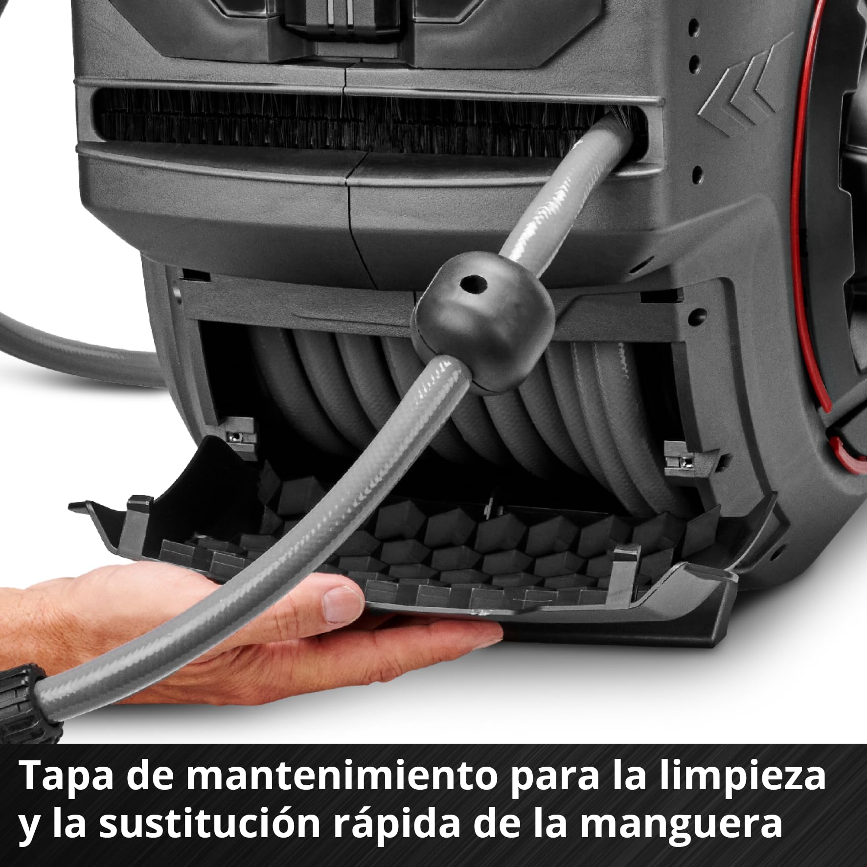 Einhell Tambor de manguera con batería GE-HR 18/30-1 Li-Solo Power X-Change (18 V, enrollado automático de manguera, pivotable hasta 180°, manguera y rociador de jardín de 30 m, sin batería)