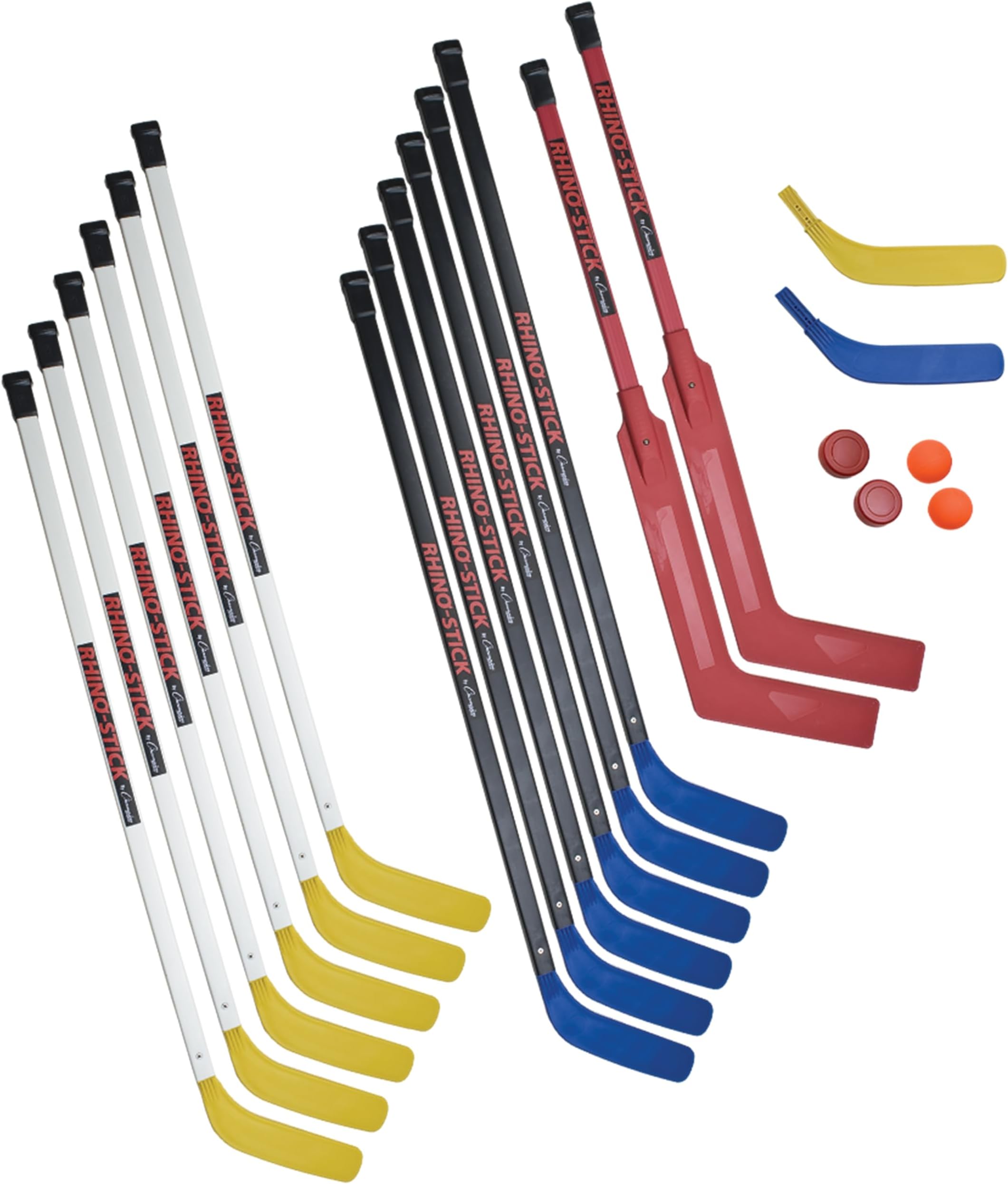 Champion Sports Rhino Stick Hockey Set โ Durable ABS Sticks, Non-Marring Blades, Multiple Sizes โ Complete Sets