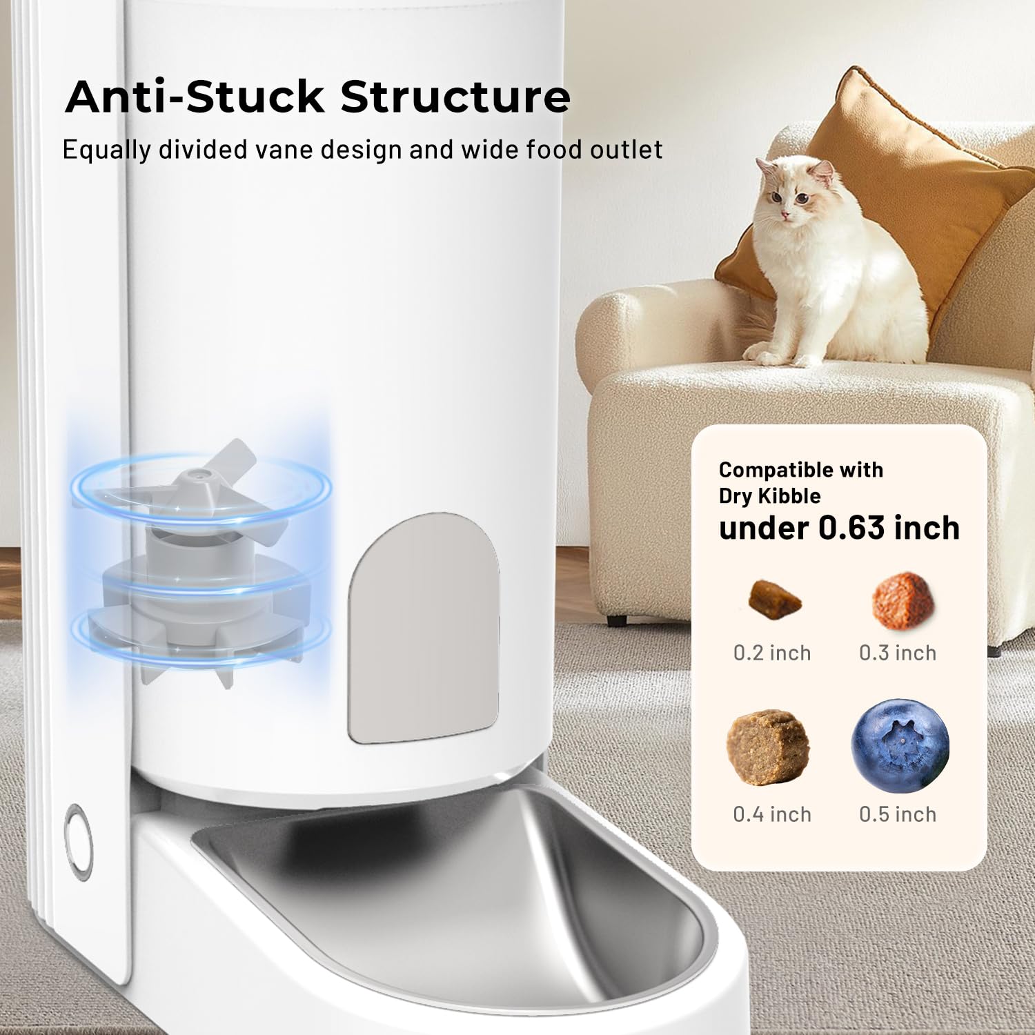 Automatic Cat Feeder - 2.4G WiFi Cat Food Dispenser, 3.7L Timed Pet Feeder with APP Control for Remote Feeding, 1-10 Meals per Day for Small Dog Kitten Indoor, Detachable for Cleaning - image 6