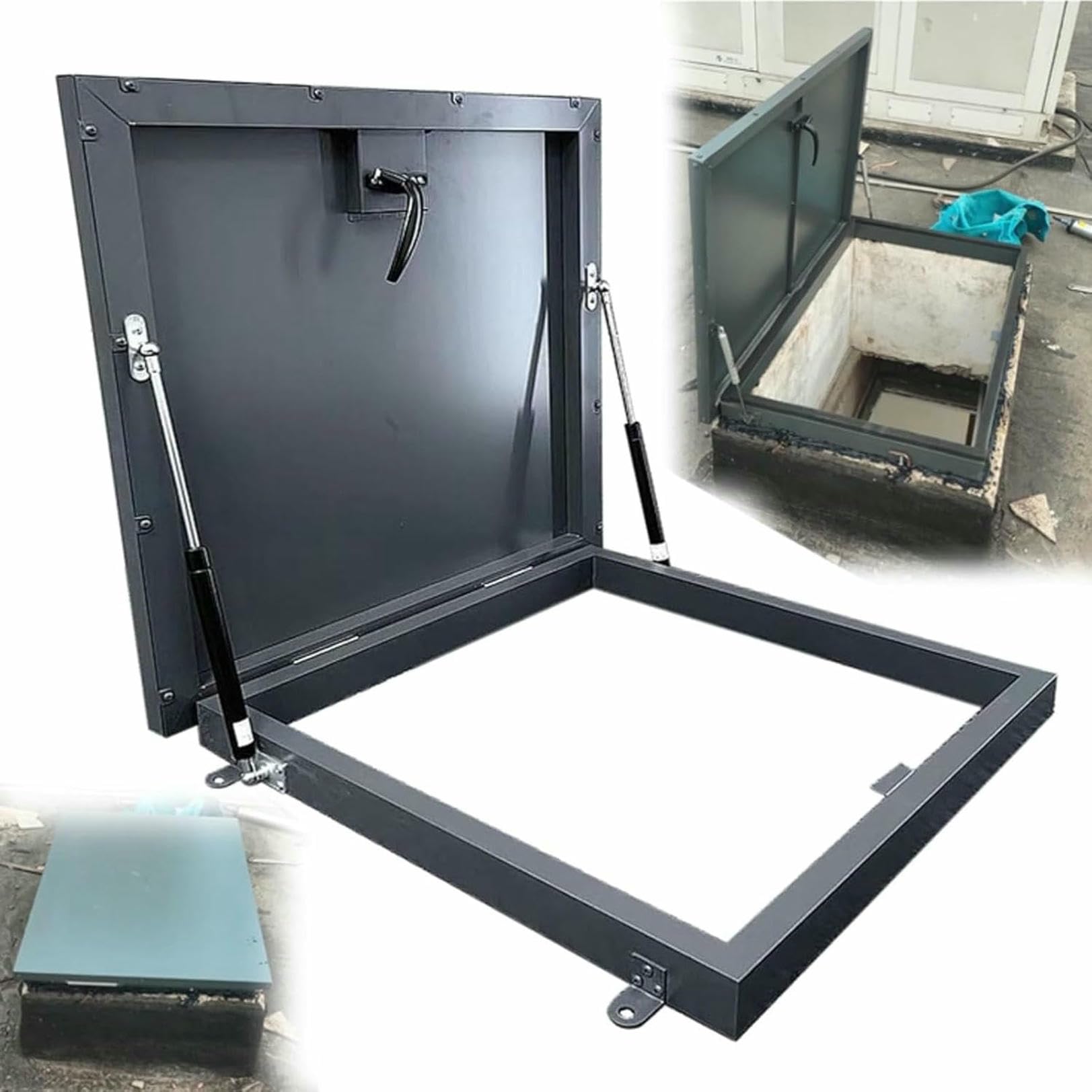 Trappe de secours pour toit plat avec porte de sécurité en acier galvanisé