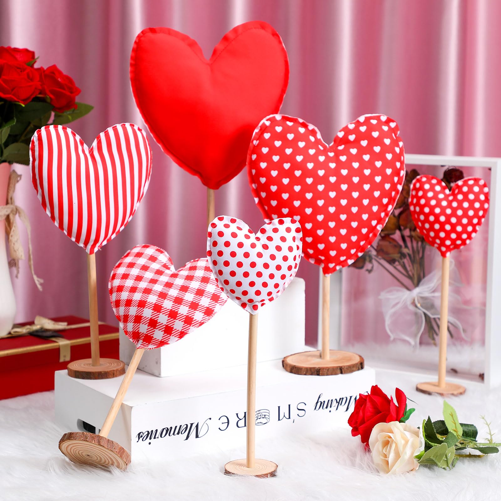 Colores Blanco Rosa Rojo Decoración 300 Piezas De Confeti De Corazón De Madera Para Decoración De Boda Para El Día De Accesorio Fiesta Sostenible