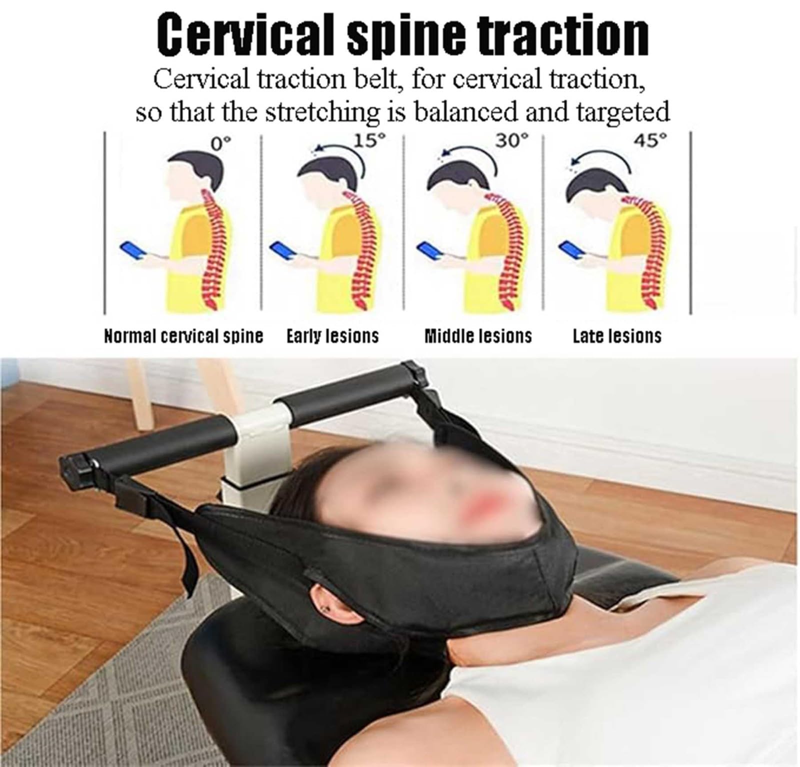 Cama de Tracción Cervical y Lumbar Adecuado Hernias Discales y Dolores Cervicales Masaje Plegable Cama Corrector Óseo Dispositivo de Estiramiento Corporal A,36CM