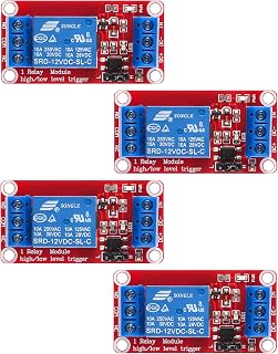 AEDIKO 4PCS DC 12V 1-Channel Relay Module with Optocoupler Isolation, High/Low Level Trigger for Arduino Raspberry Pi CNC