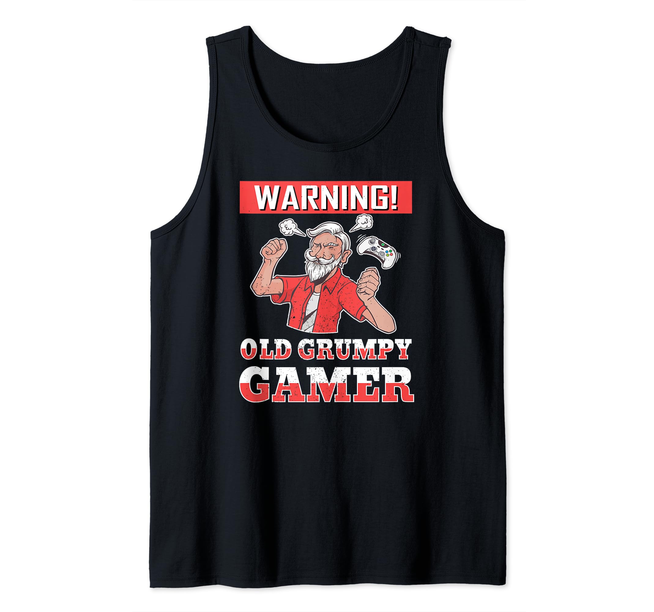 Warming Old Grumpy GamerOld Grumpy Gamer Controller Grandpa Men Video Gaming Tank Top
